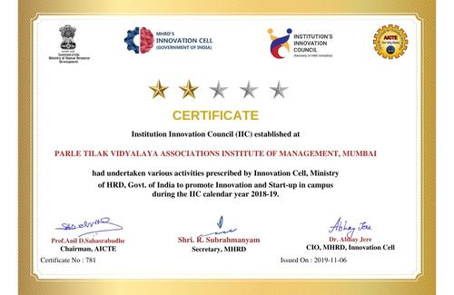 IIC Certificate 2018-19